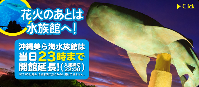 花火のあとは水族館へ!当日23時まで開館延長!