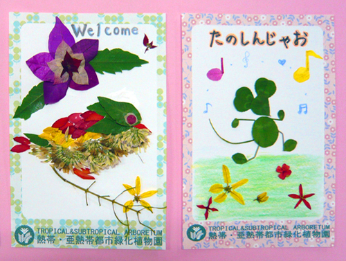 「押し花カード作り」