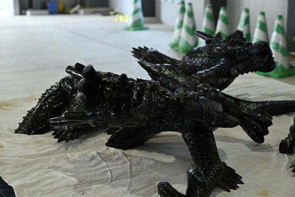 向拝奥の獅子　箔押し