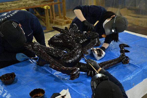 向拝奥の獅子　箔押し 