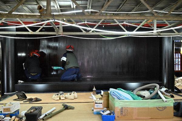 2階御差床　塗装状況 