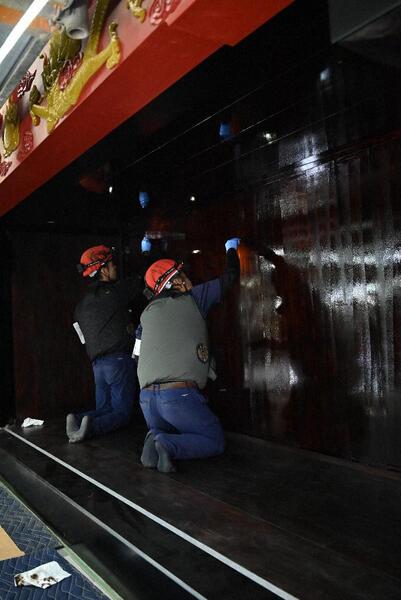 2階御差床　塗装状況 