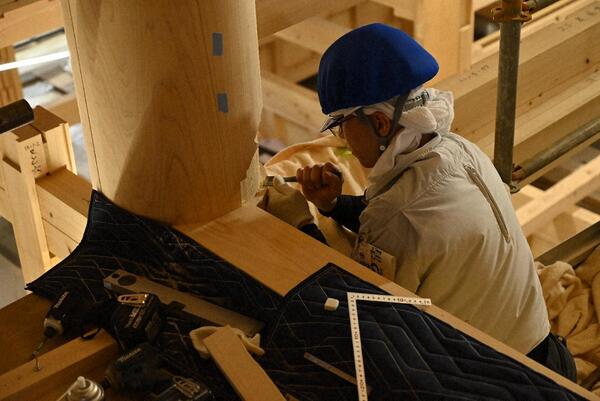 1階御差床　下框取付け 