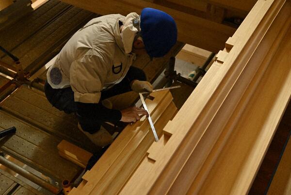 1階御差床　下框取付け 