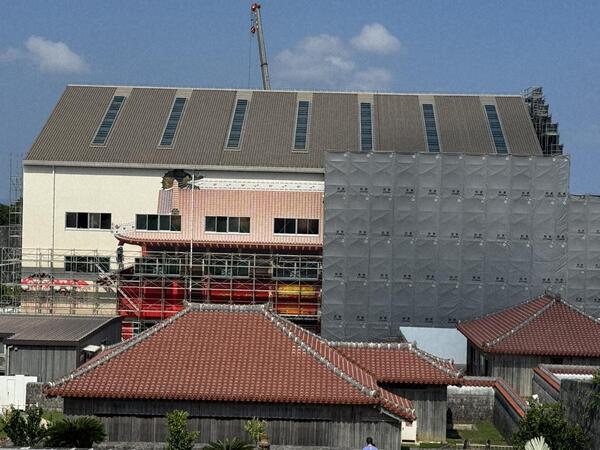 東のアザナより素屋根解体過程 