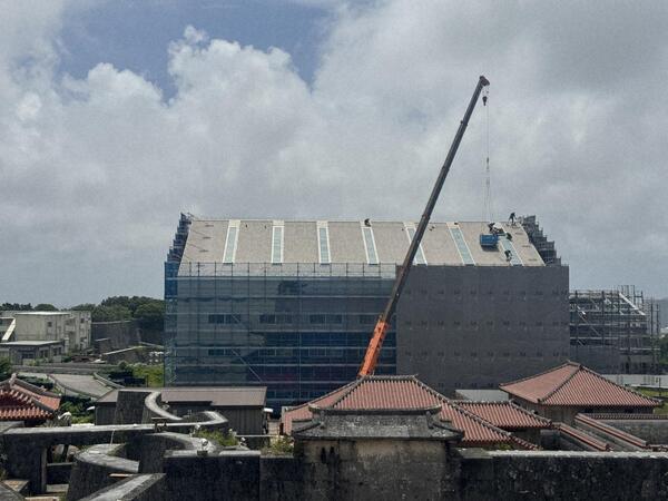 東のアザナより素屋根解体過程 