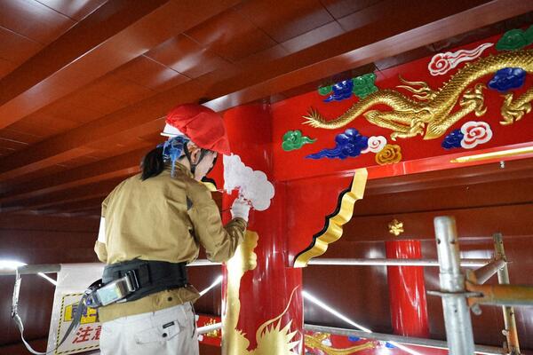 漆塗装(雲 下塗り（白）) 