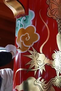 漆塗装(龍 線書毛書、雲 中塗り（黄土）)のメイン画像